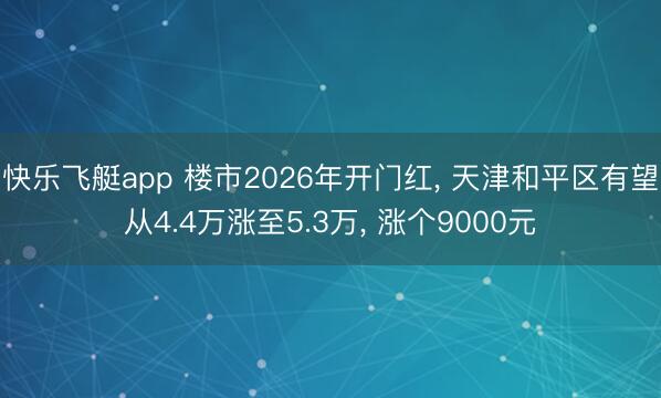 快乐飞艇app 楼市2026年开门红, 天津和平区有望从4.4万涨至5.3万, 涨个9000元