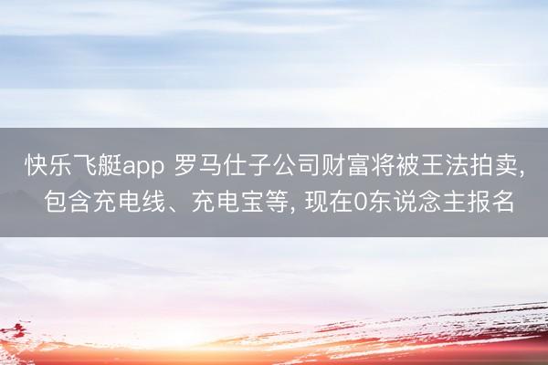 快乐飞艇app 罗马仕子公司财富将被王法拍卖, 包含充电线、充电宝等, 现在0东说念主报名