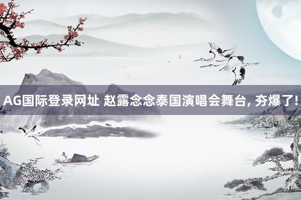 AG国际登录网址 赵露念念泰国演唱会舞台, 夯爆了!