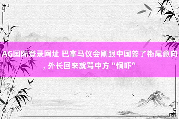 AG国际登录网址 巴拿马议会刚跟中国签了衔尾意向, 外长回来就骂中方“恫吓”