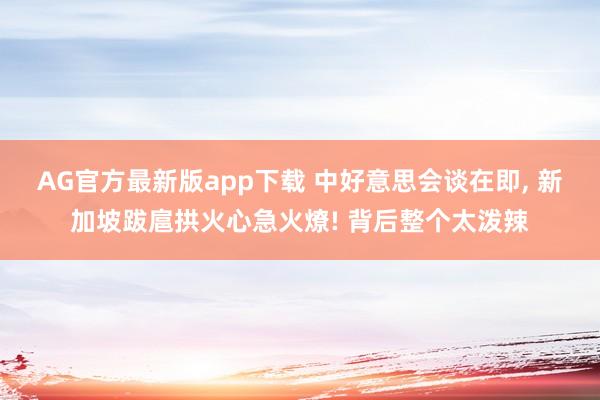 AG官方最新版app下载 中好意思会谈在即， 新加坡跋扈拱火心急火燎! 背后整个太泼辣