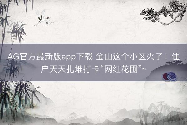AG官方最新版app下载 金山这个小区火了！住户天天扎堆打卡“网红花圃”~