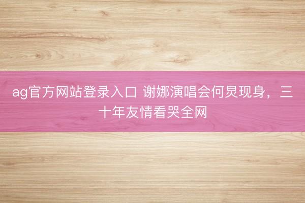 ag官方网站登录入口 谢娜演唱会何炅现身，三十年友情看哭全网