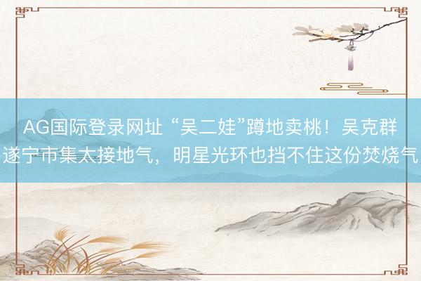 AG国际登录网址 “吴二娃”蹲地卖桃!吴克群遂宁市集太接地气,明星光环也挡不住这份焚烧气